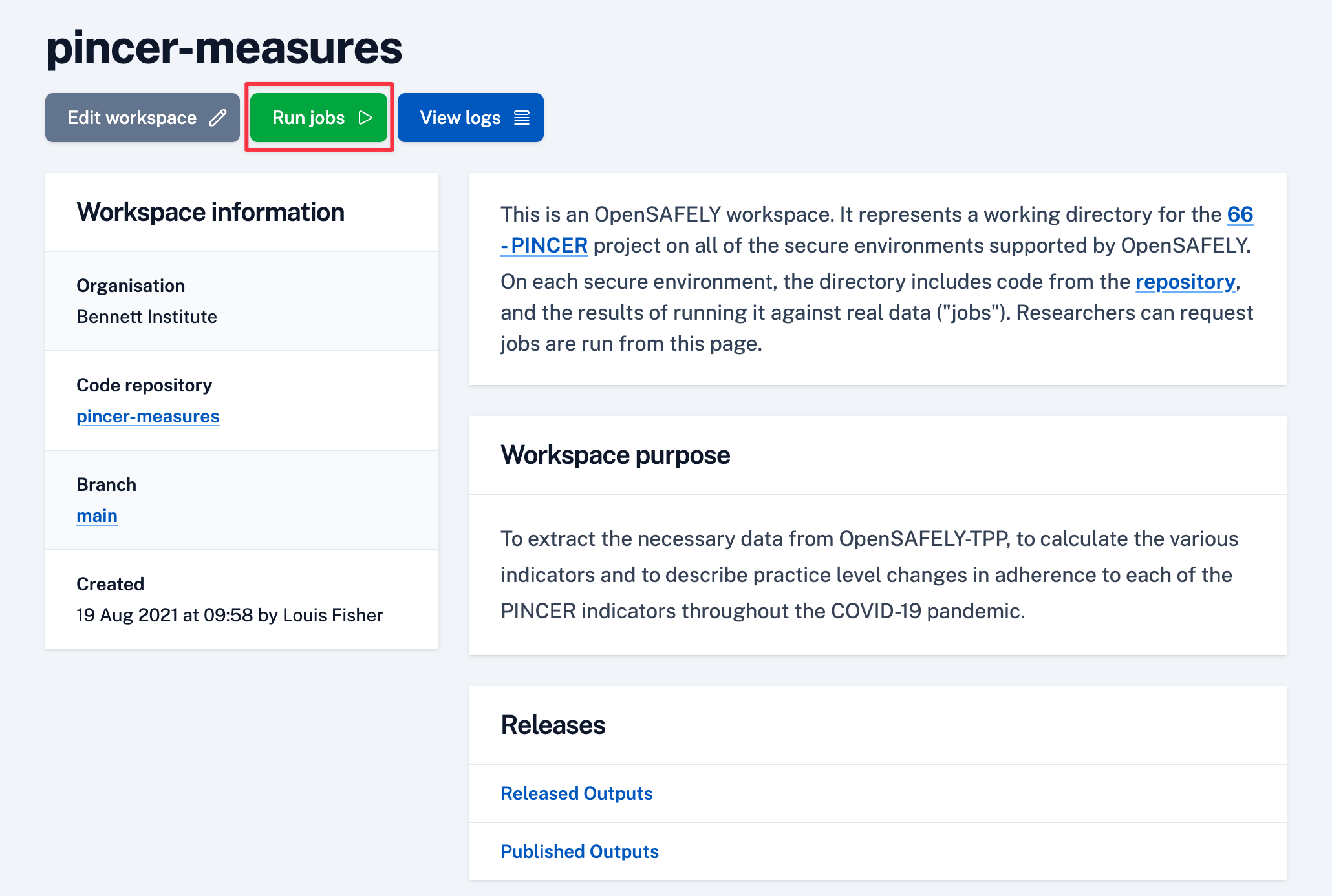 Create new workspace